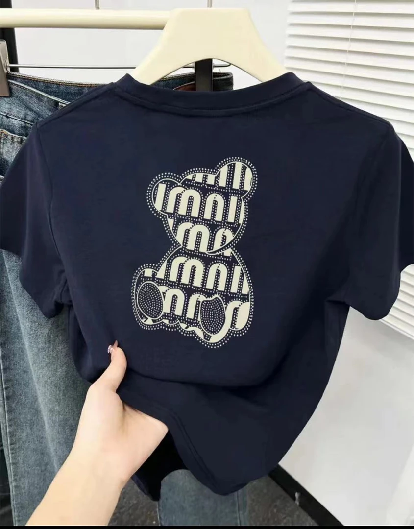 T51#款号短袖圆领纯棉设计感T恤小众复古常规夏季