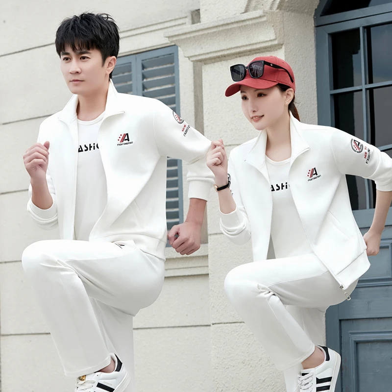 情侣运动套装春秋季男女宽松显瘦韩版卫衣团队跑步休闲服三件套潮
