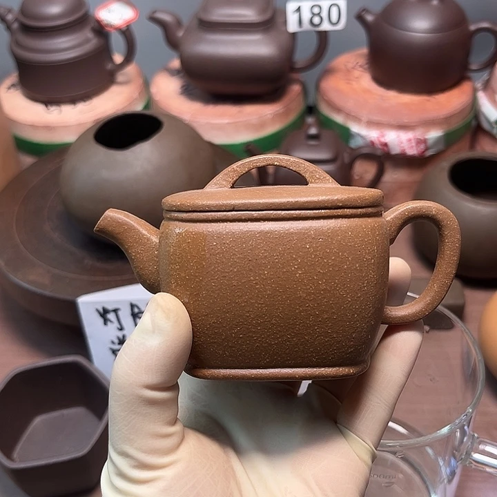 余***哥紫砂茶壶四方汉瓦160毫升