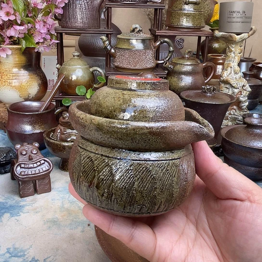 户外便携粗陶泡茶器