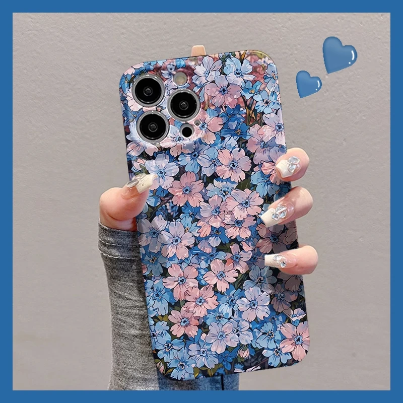油画繁花盛开适用苹果16promax手机壳新款iPhone15pro个性创意14