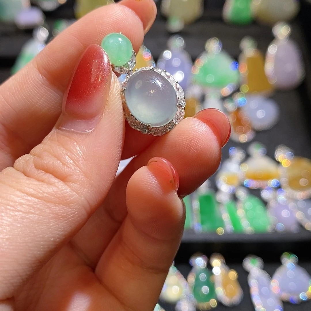 颈饰银S925镶嵌翡翠天然翡翠