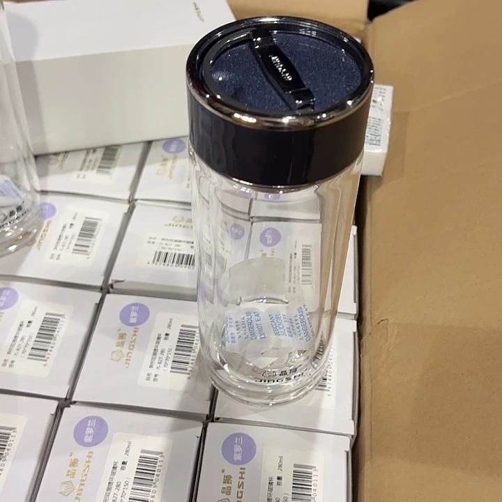 晶狮双层玻璃杯340340星空蓝色➕杯套