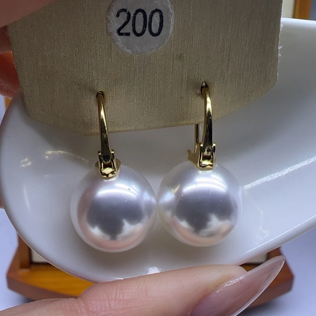 银S925镶嵌耳饰淡水珍珠