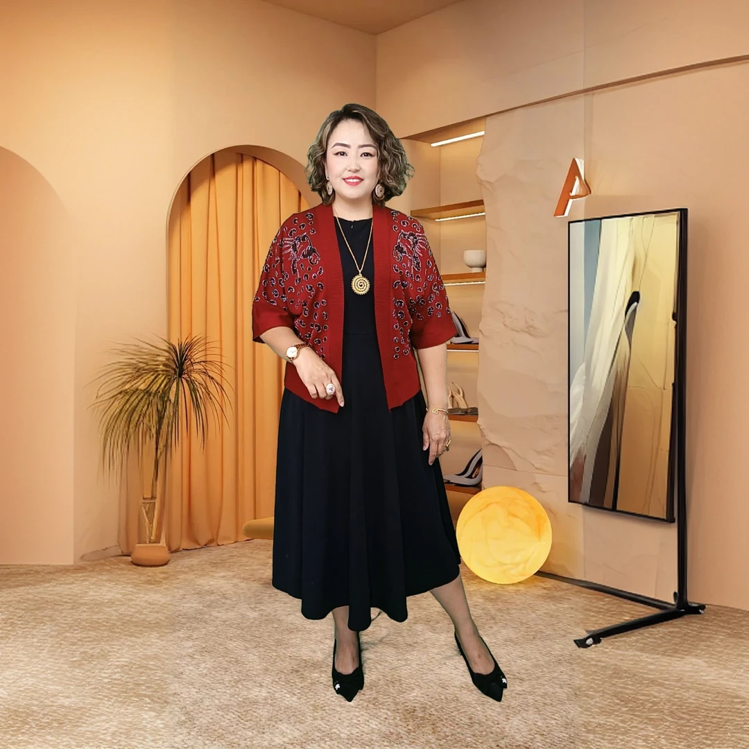 春夏季妈妈开衫外套舒适短袖设计简约时尚