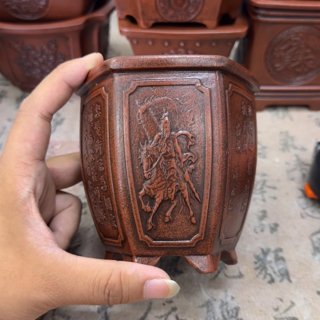 紫砂花盆9x10内经紫砂花盆