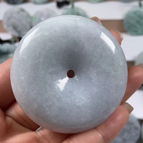 翡翠颈饰未镶嵌大平安扣福利