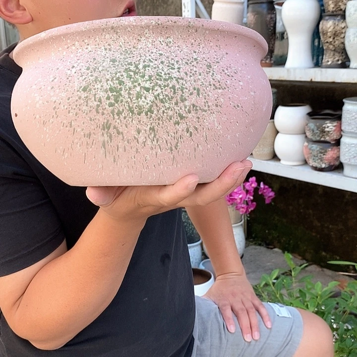 紫砂花盆口25高13瑕疵