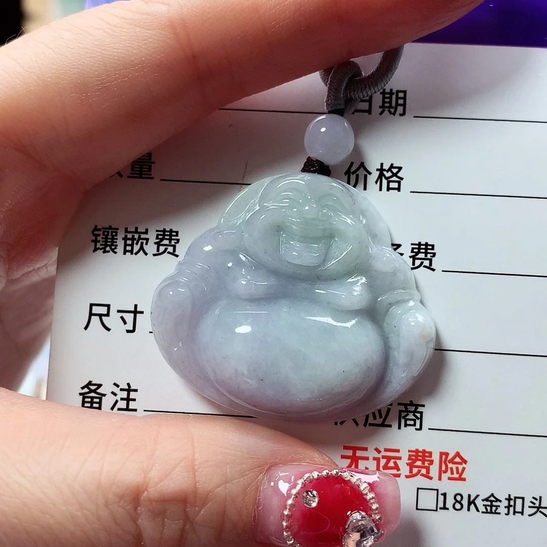 翡翠颈饰未镶嵌嘟*静佛公，微瑕