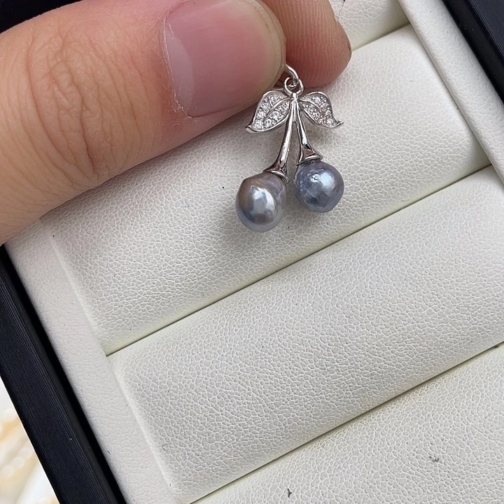 银S925镶嵌吊坠(不含链)海水珍珠