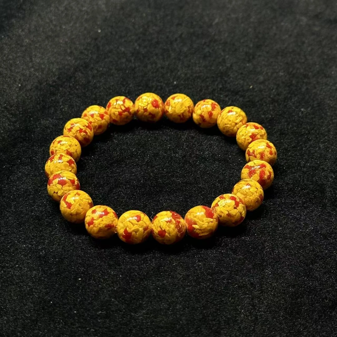 含辰砂工艺品【林总珠宝】雄黄晶体砂手串10mm（多样性发一）-