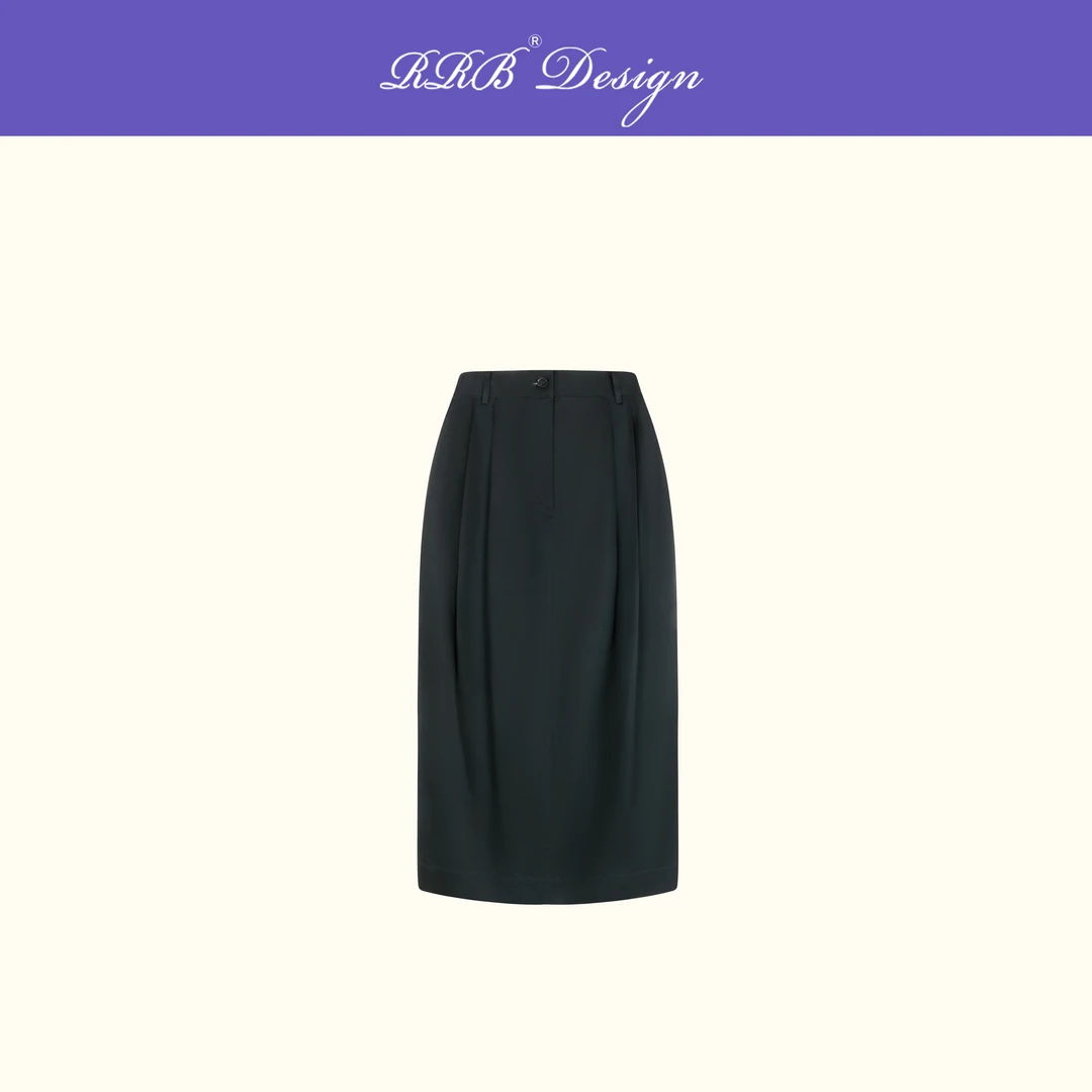 RRB Design「率性摩登」时髦立体别致剪裁打褶花苞型显瘦百搭半身裙