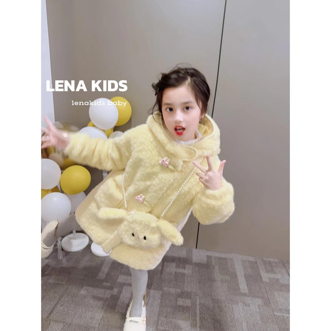 Lenakids【皮卡丘毛毛外套”中长加厚900g“巨保暖】25103104