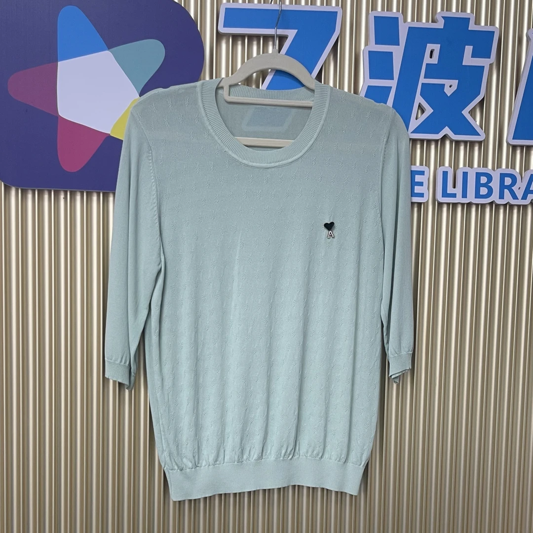 女针织衫夏秋季圆领薄款中袖时尚针织衫