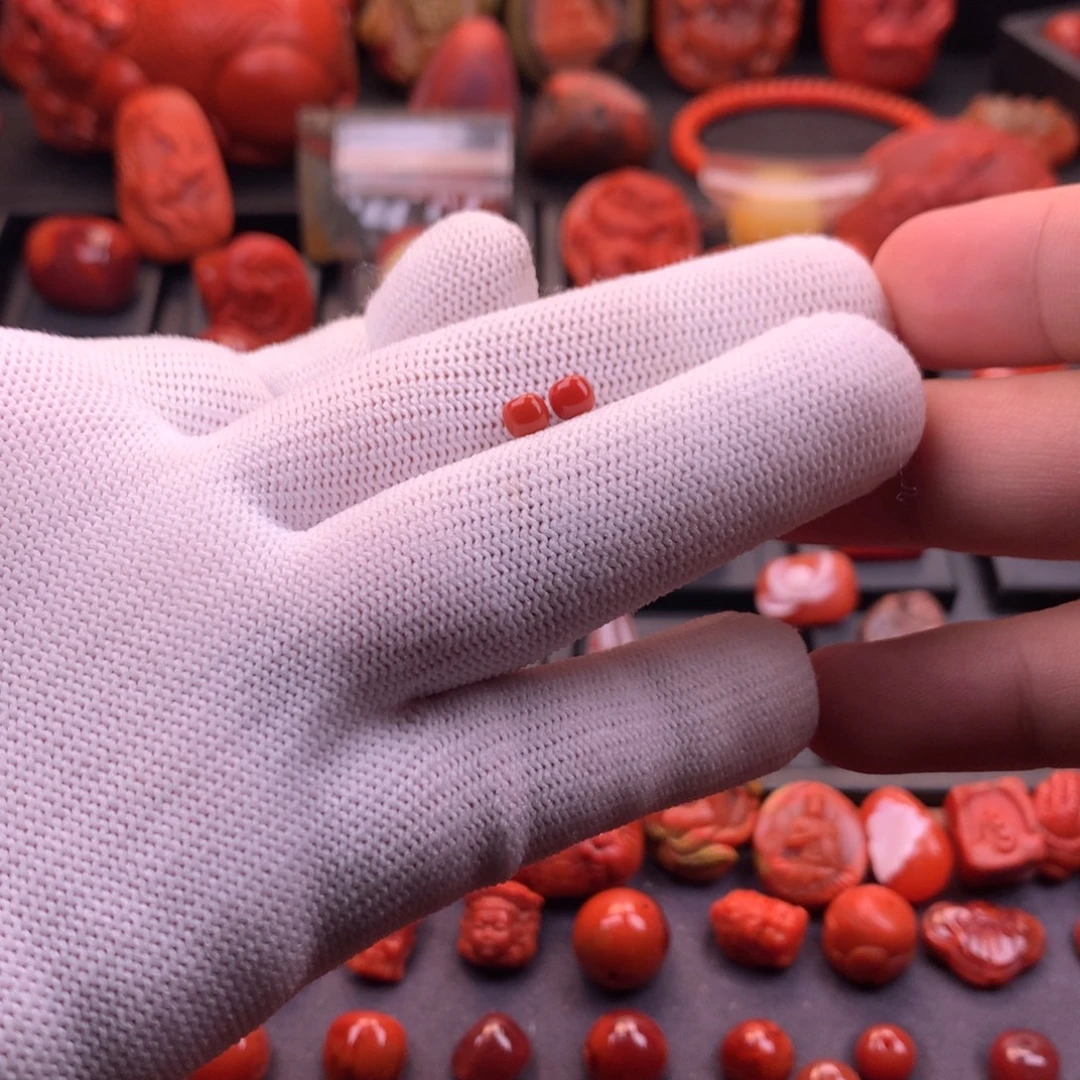 南红玛瑙未镶嵌【传仁】川料原矿满色满肉老型对珠4mm+