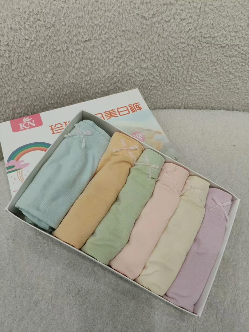 米欧家  四季款珍珠蛋白六条装女士内裤