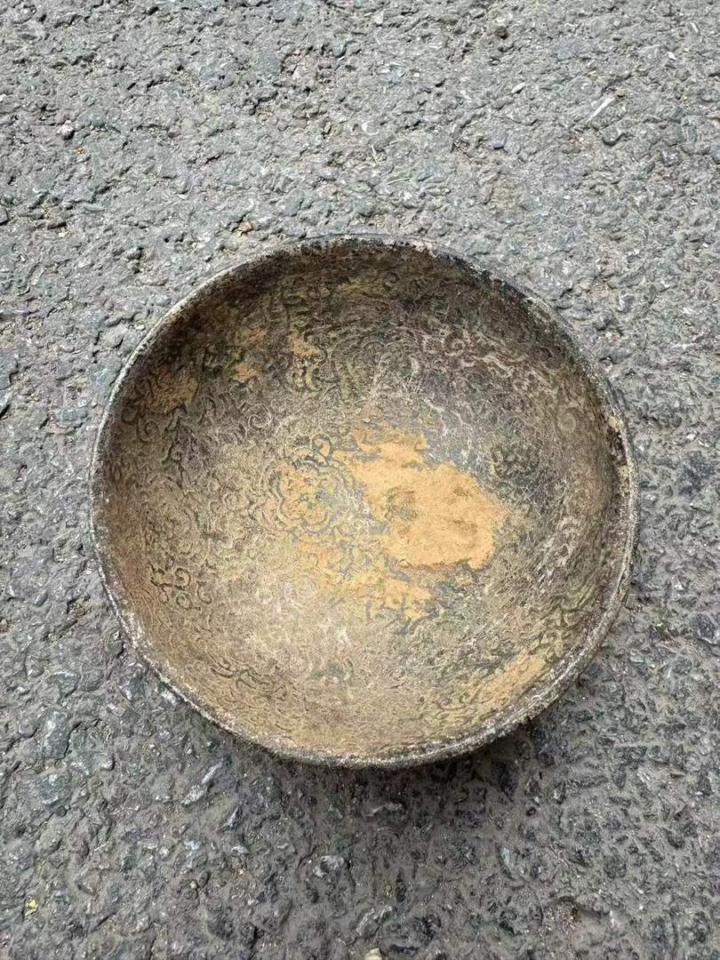 古印纹陶碗饰品摆件