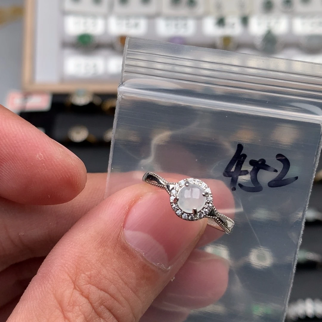 翡翠银S925镶嵌戒指452