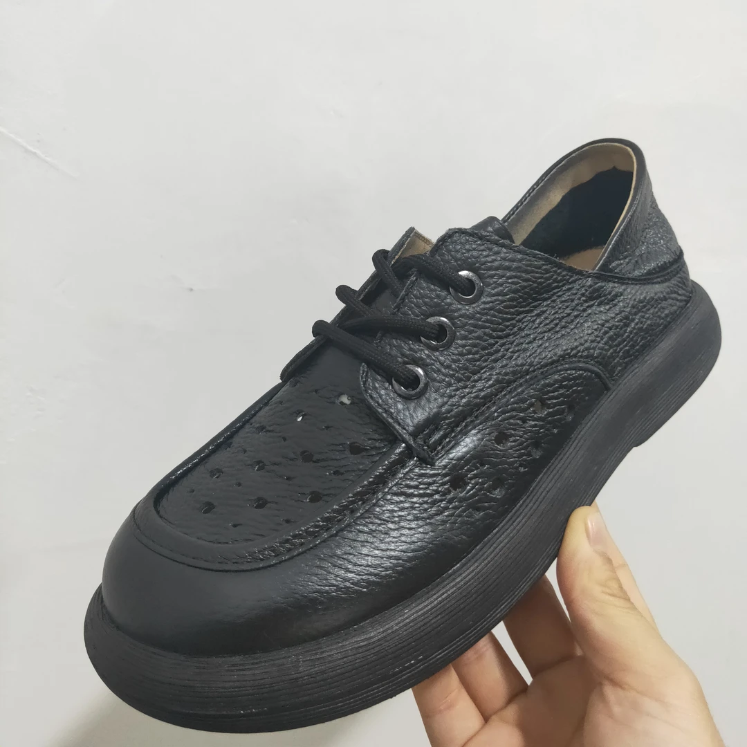 【老彭同学】真皮镂空软底洞洞休闲鞋9620-1
