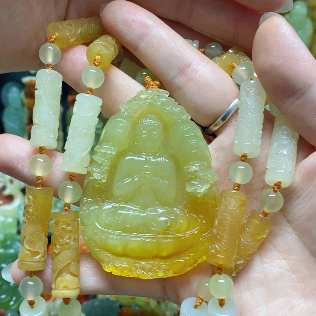 岫玉未镶嵌吊坠(赠链)沉*