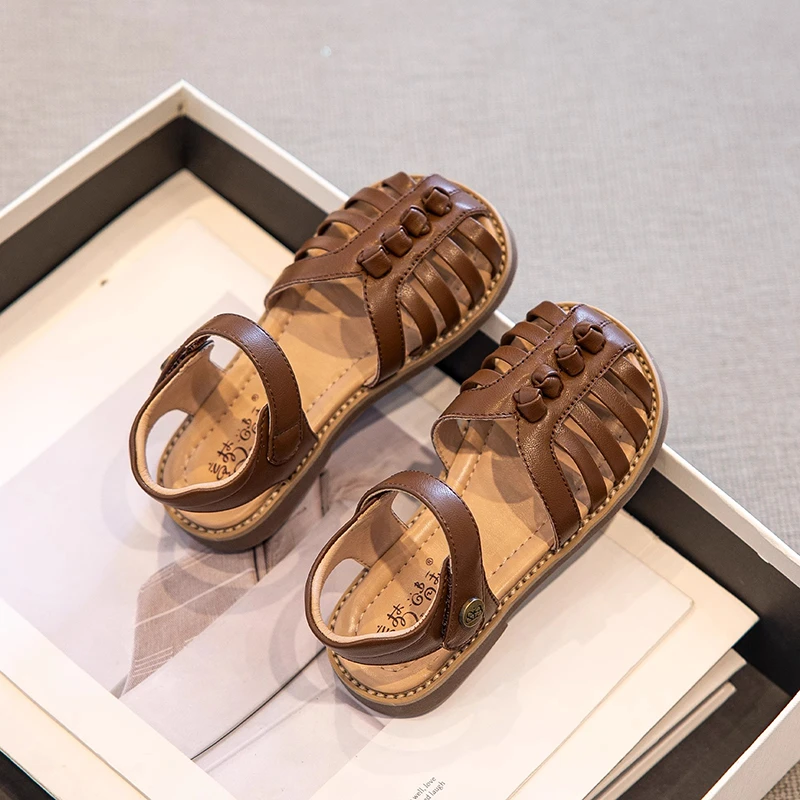 女童夏季凉鞋儿童罗马鞋2025新款洋气公主鞋包头超轻防滑沙滩鞋子