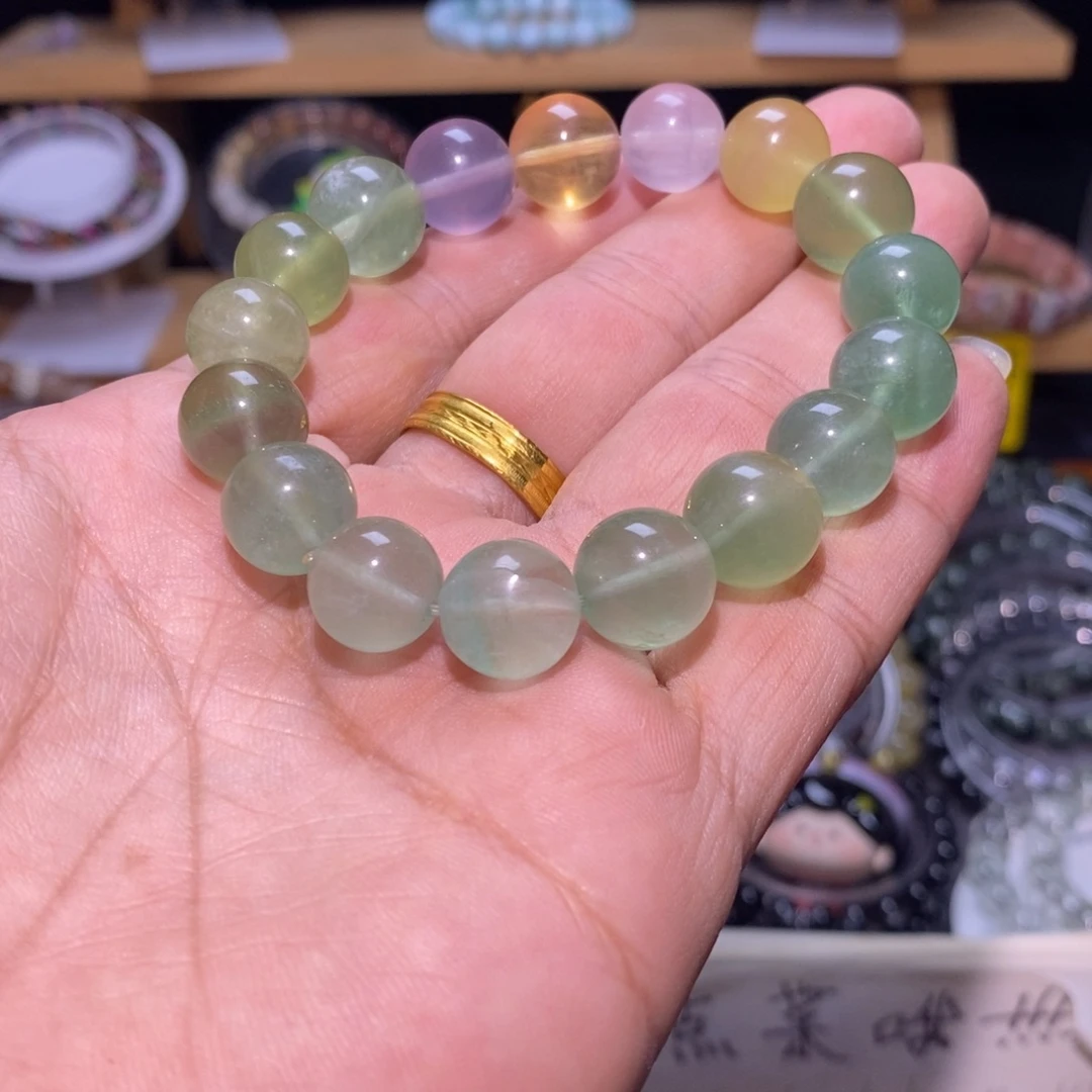 水晶未镶嵌手串6 绿萤石 11+-12+