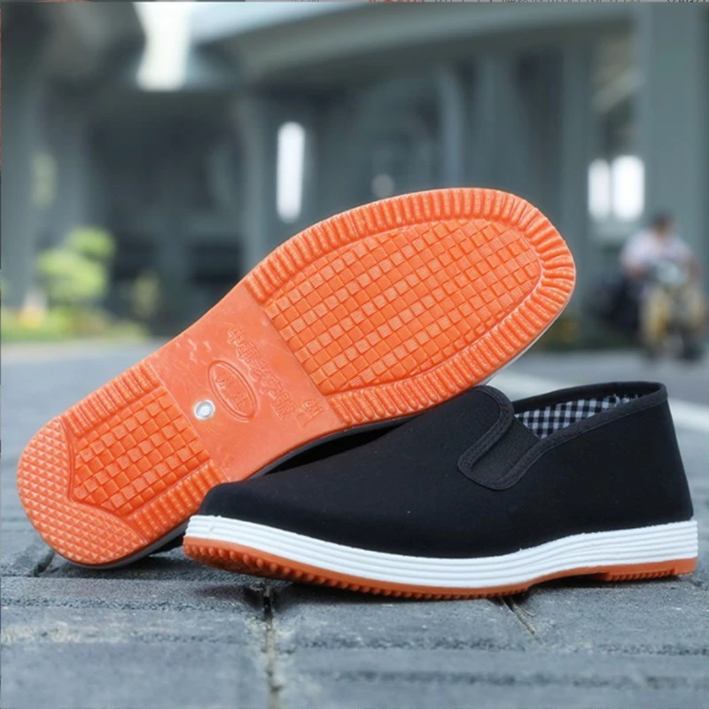 秋季布鞋男老北京布鞋单鞋男开车工作男黑布鞋登山鞋防滑劳保轮胎