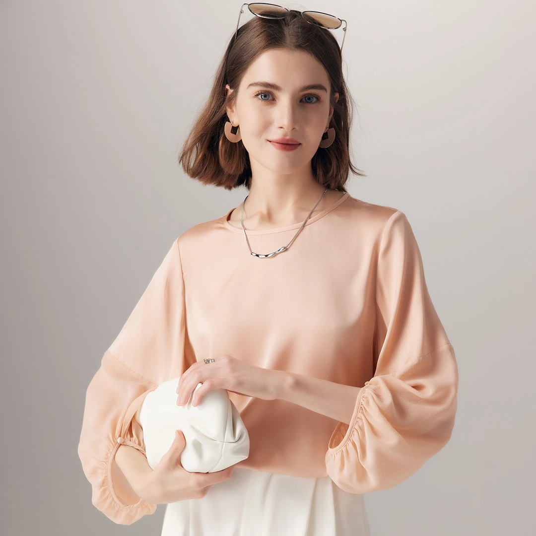 帕罗春夏桑蚕丝衬衫上衣ES23720Z-A