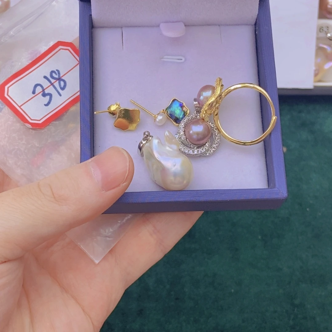 颈饰银S925镶嵌淡水珍珠