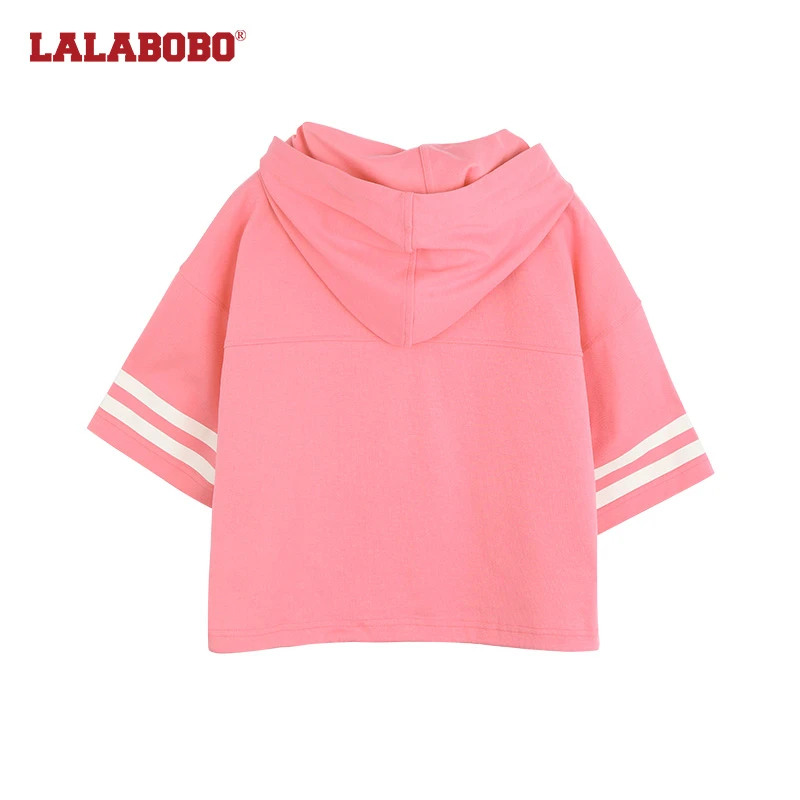 7483【金拐子】LALA休闲时尚百搭运动连帽卫衣女