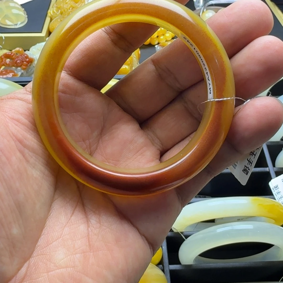石英质玉（黄龙玉）合金手镯