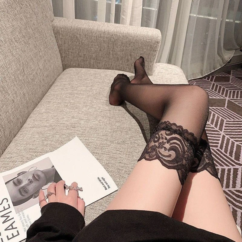 女美腿塑形春季长筒袜薄款中筒袜可爱风公主风性感风蕾丝jk夏季