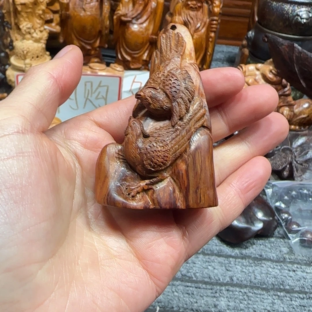 黄花梨/降香黄檀喜上眉梢手把件啊啊啊