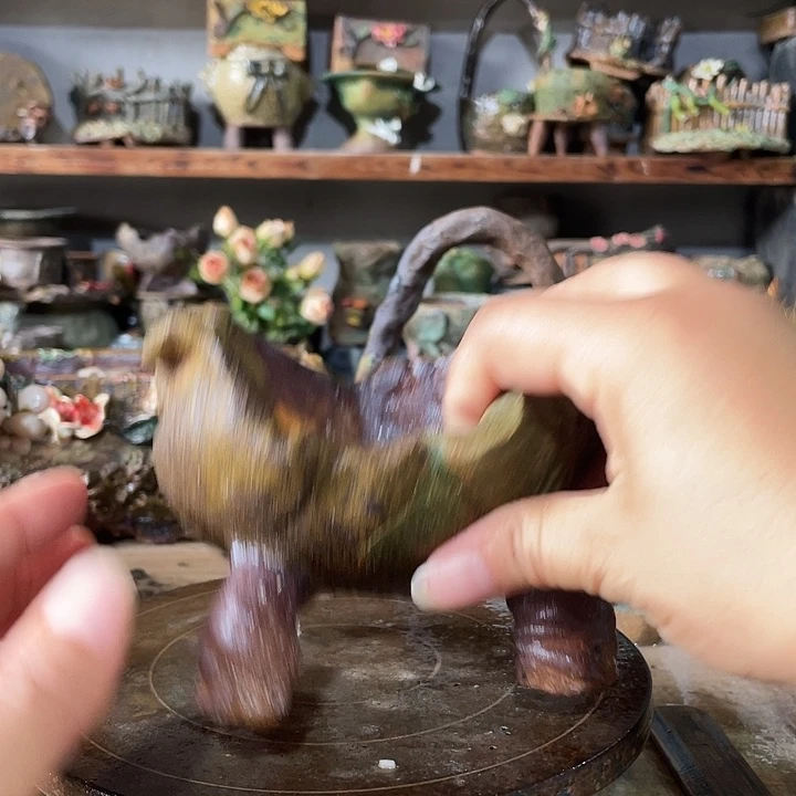 手工粗陶透气高温花盆26