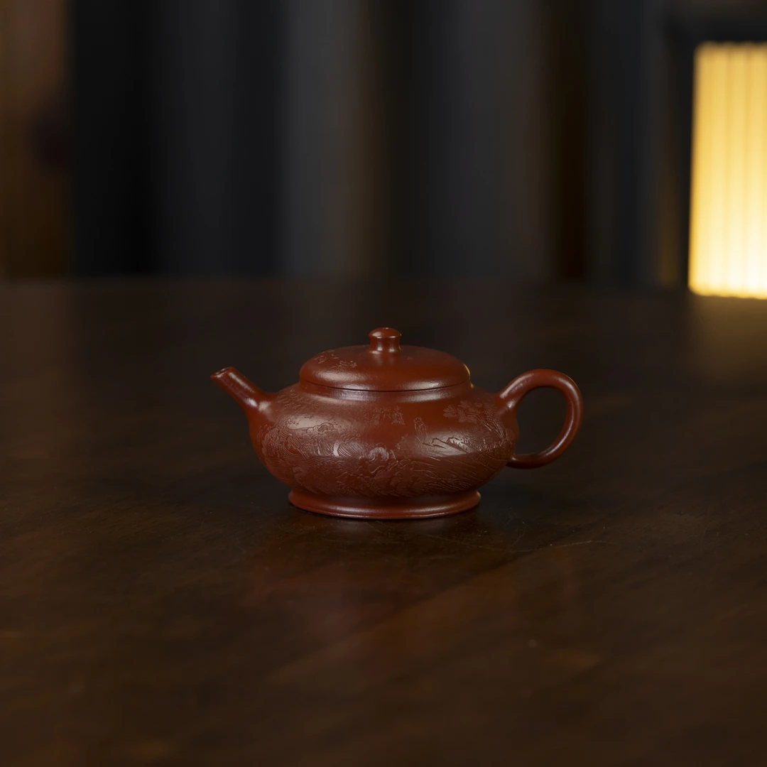 珽珽茶器 合欢  孙秋秋制 全手工 大红袍 165cc家用紫砂壶