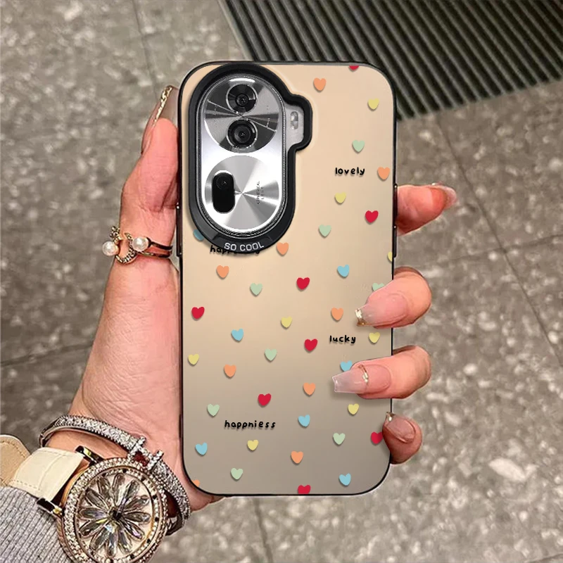 波点爱心适用OPPOReno14手机壳13新款12保护套11校园10防摔9彩银