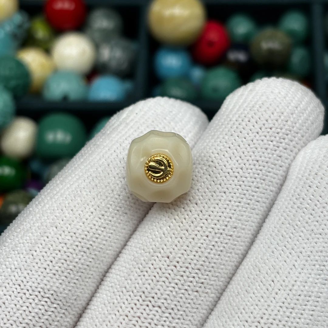 【A73】12mm铜标奶酪配珠散珠隔珠顶珠腰珠文玩配饰DIY手串配件