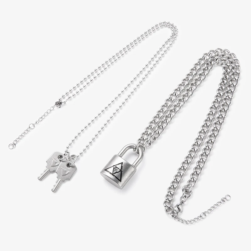 钛钢项链 VATROMET 钛钢一体锁头钥匙双条项链组合设计