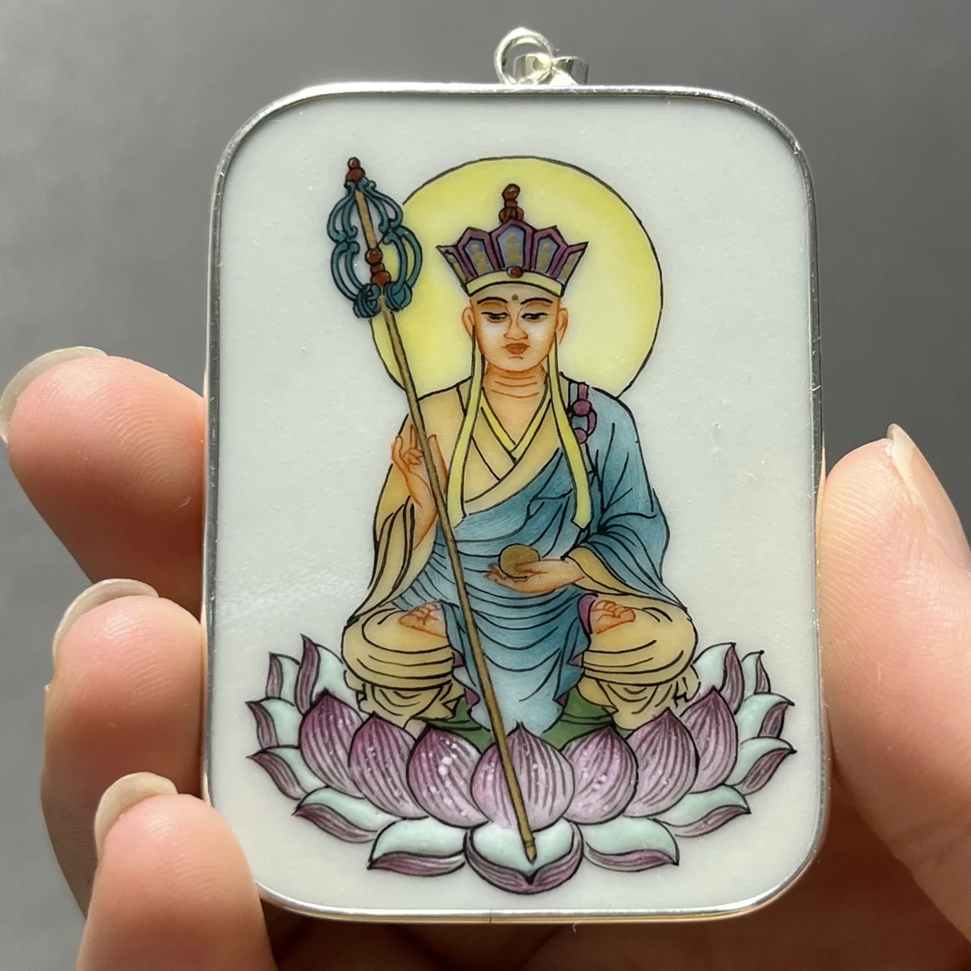 地藏王瓷片挂件一个