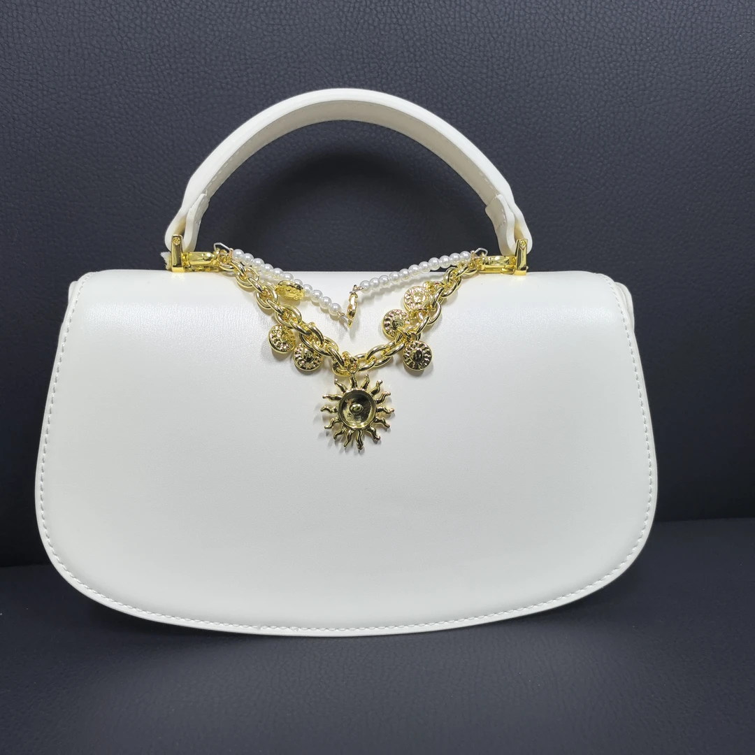 时尚潮流真皮新款女包手提单肩斜跨 0505西域白色公主24cm