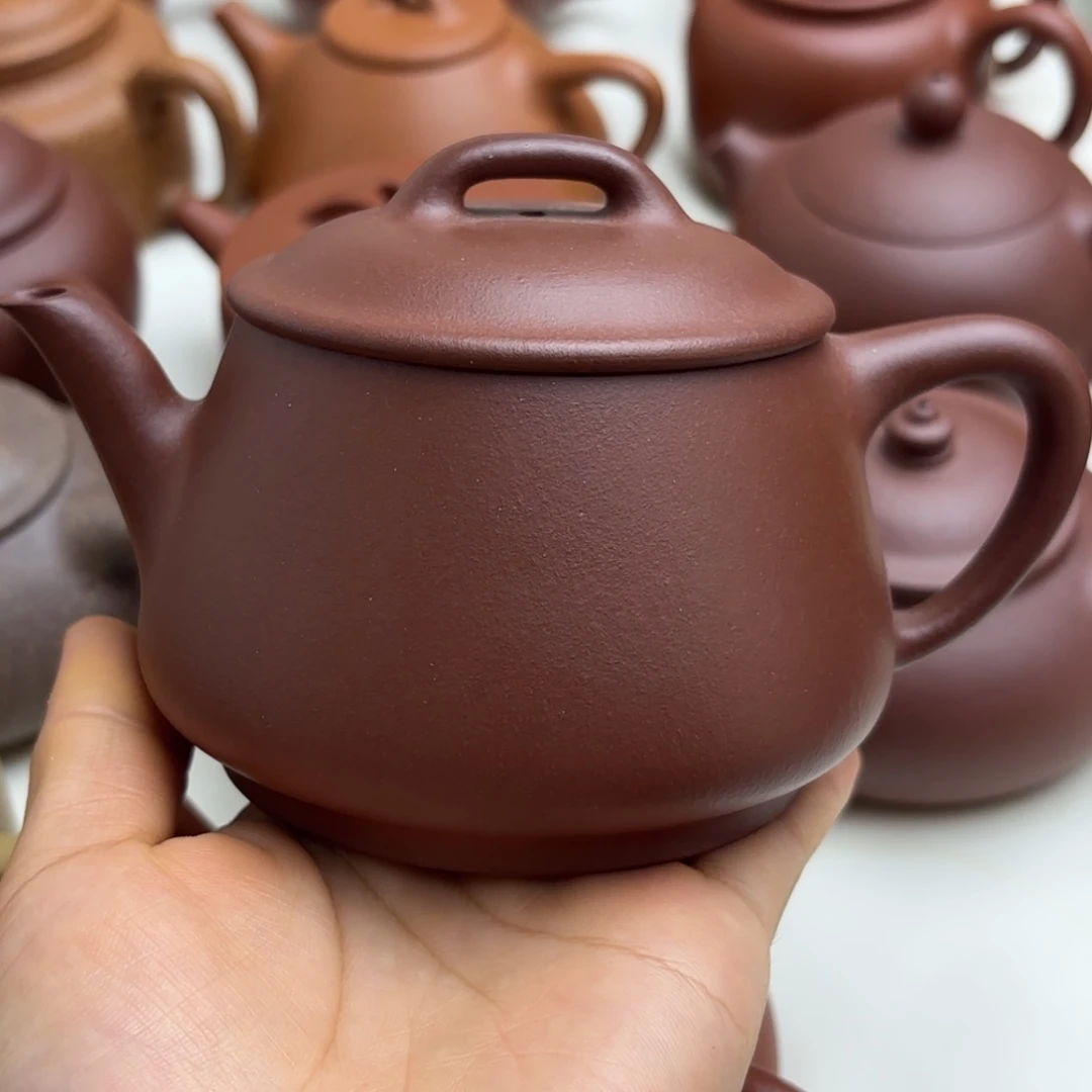 再***煌紫砂茶壶紫泥影瓢260cc微瑕