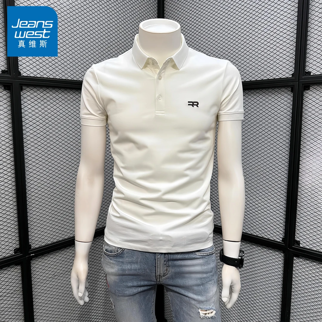 真维斯Jeanswest夏季修身翻领短袖POLO衫男士时尚休闲透气半截袖