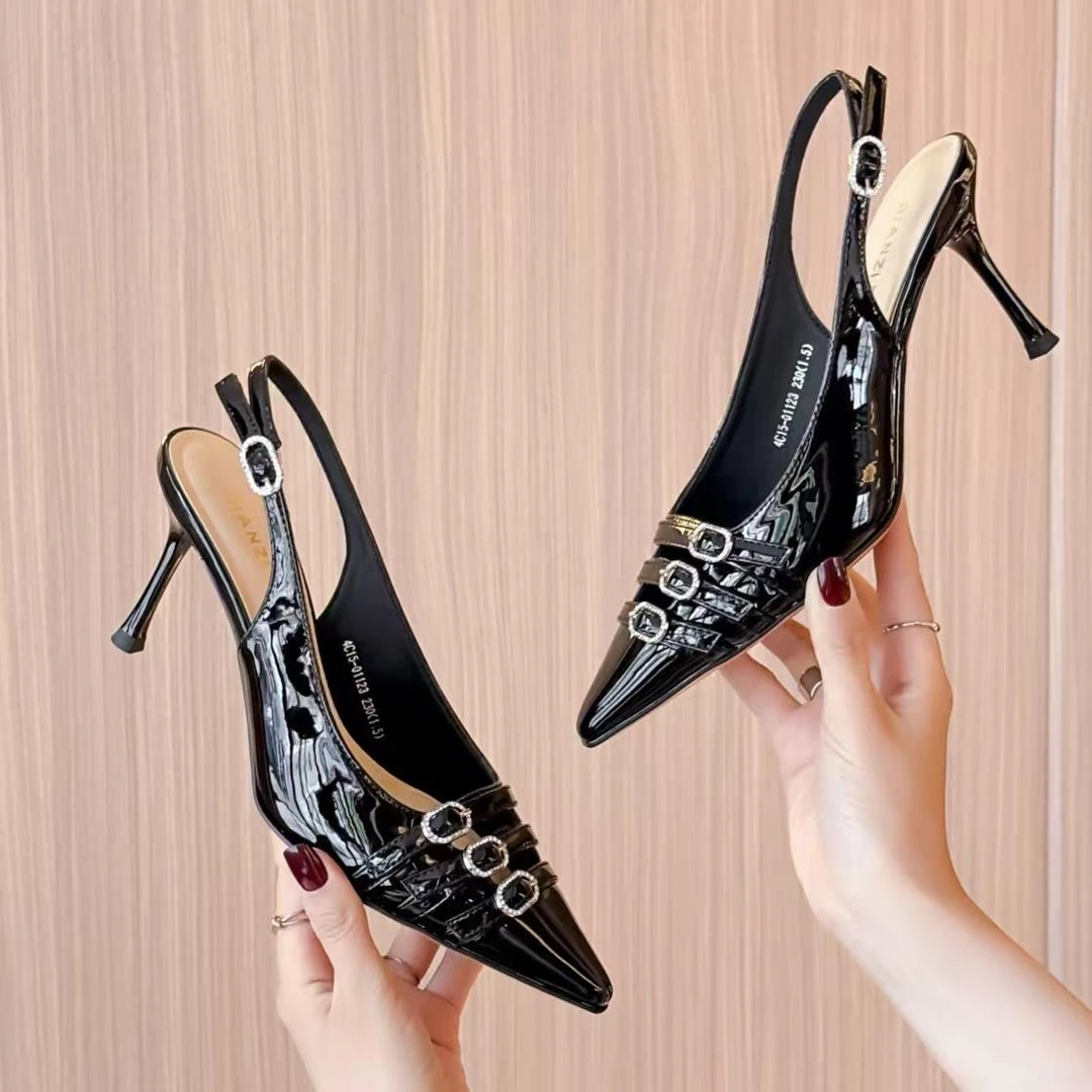 267-21   新款法式气质百搭时尚细跟包头凉鞋