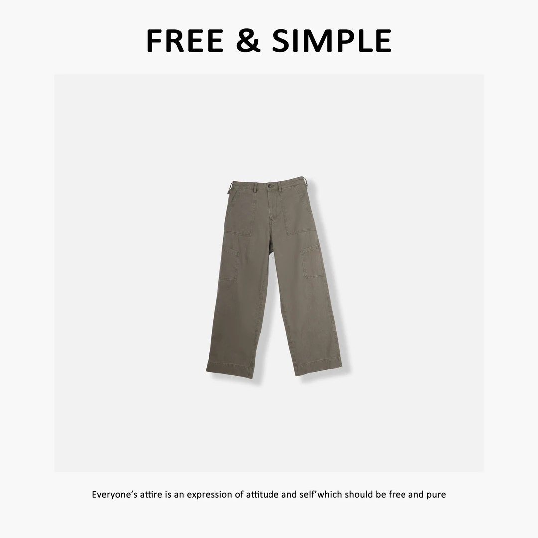 Free&Simple-‘工装女主’秋季时尚街头风个性水洗工装裤-16497