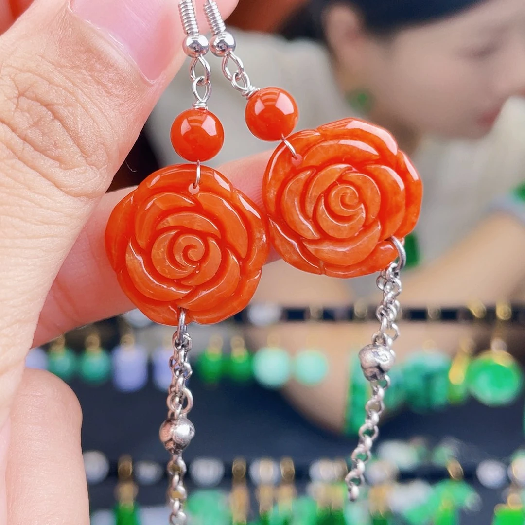 翡翠未镶嵌耳饰饰品