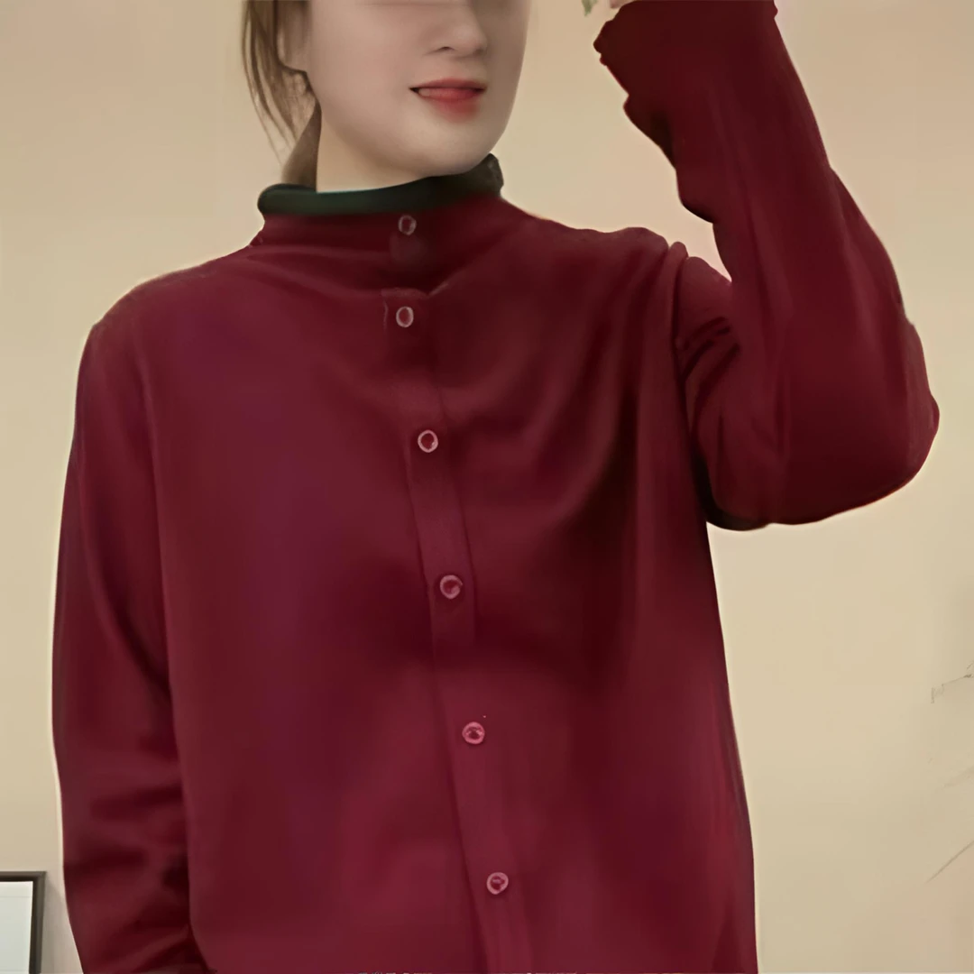 【9167】秋冬新款 双面绒双领打底 女士洋气时尚保暖 套头长袖内搭