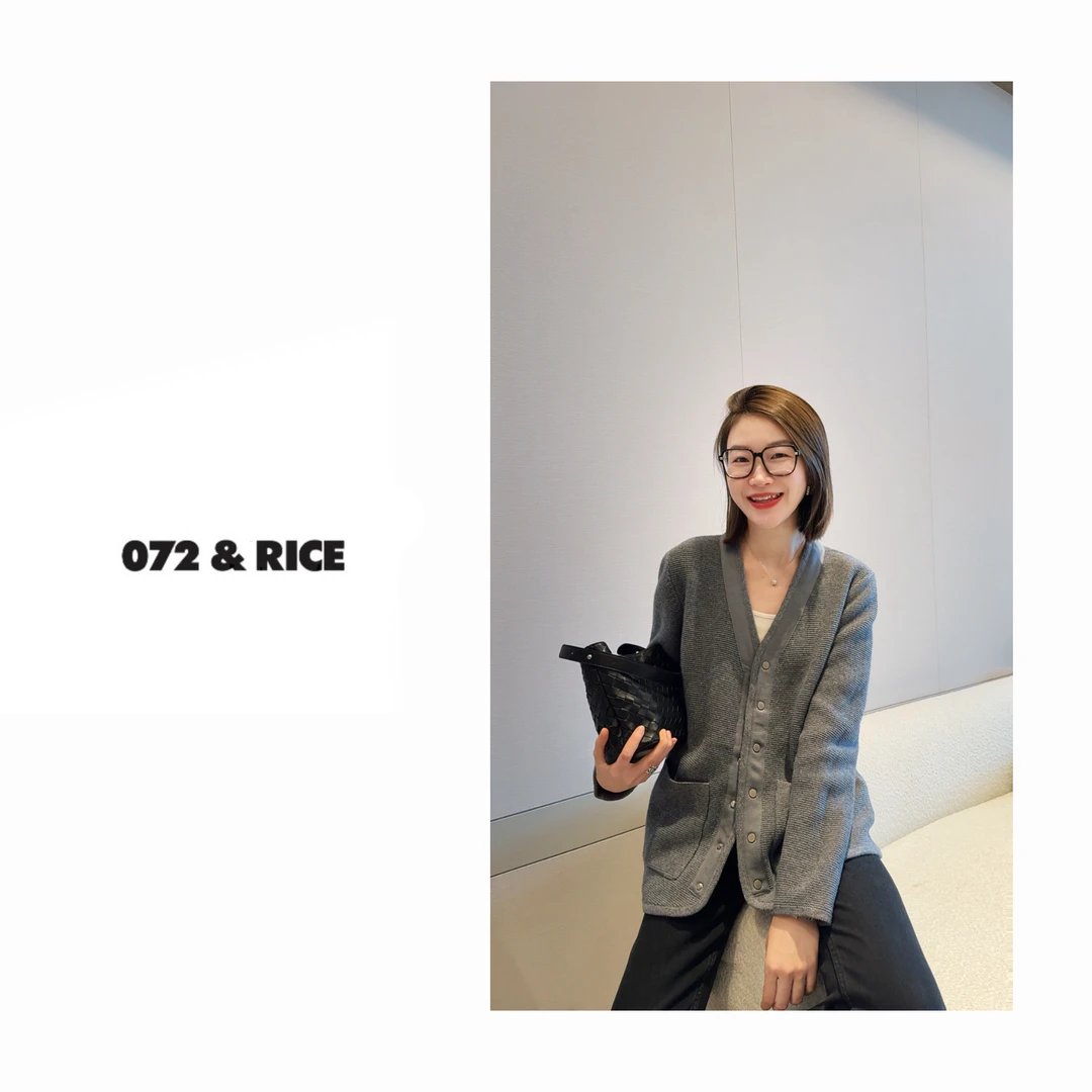 072 & RICE【月石灰】100羊毛 秋冬休闲V领长袖针织开衫 31LE079
