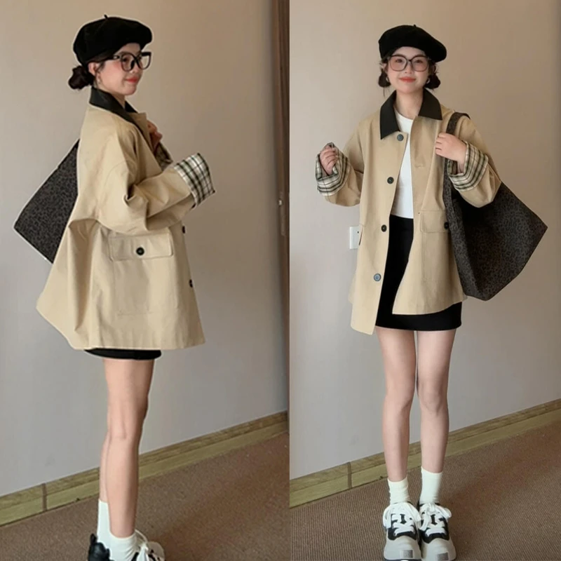 中长款卡其色爆款风衣外套女2025秋冬新款小个子韩系高级感欧若风