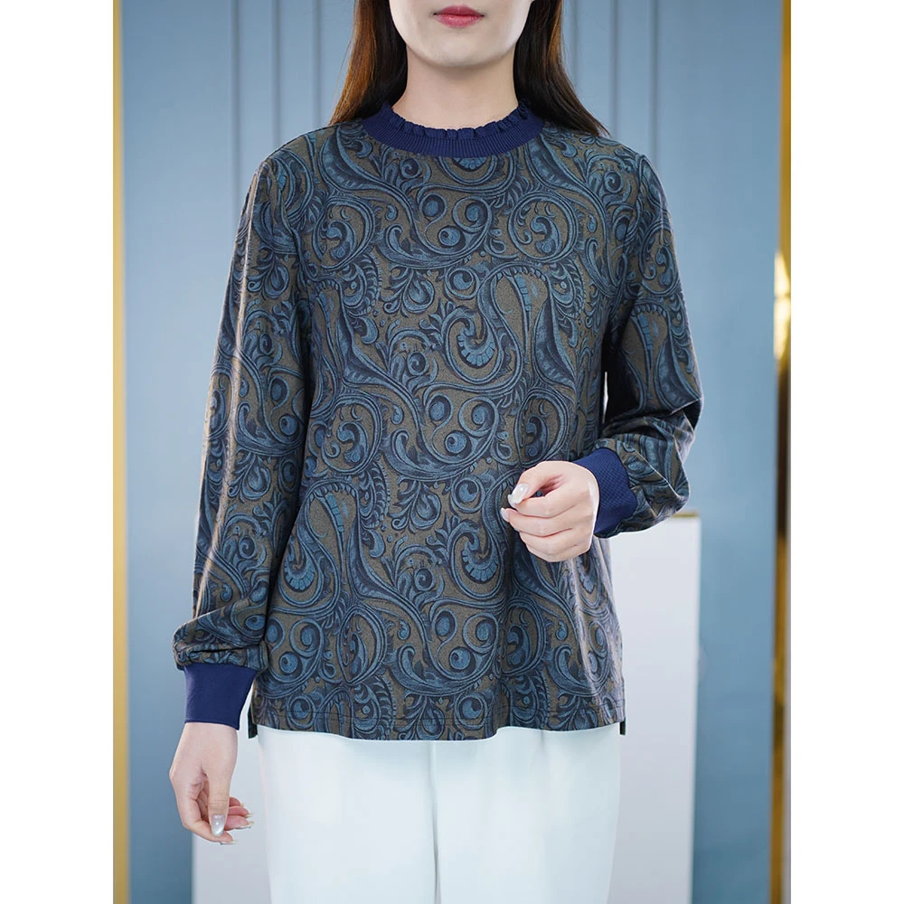 高端大气上档次小衫品质上衣洋气百搭T恤微胖mm大码女装春秋新款