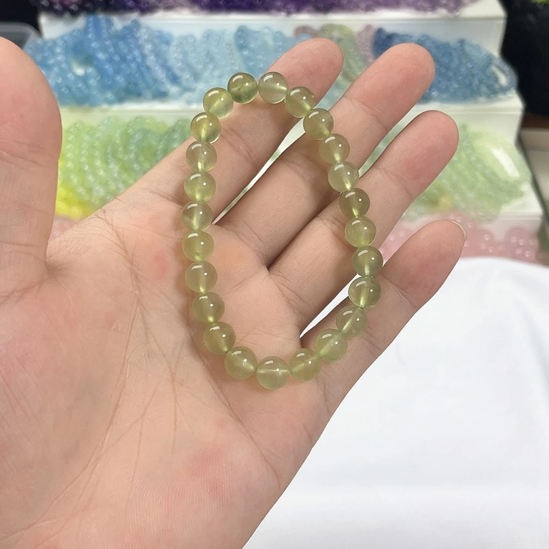 葡萄石未镶嵌手绳葡萄石高8咪拍十次合一单 不带证书